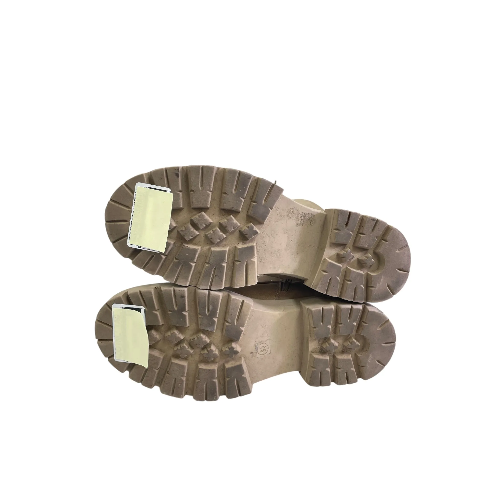 Combat Boots White Laces Boots Combat By Cme In Beige, Size:9.5