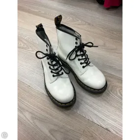 Stacked Heel Combat Boots Boots Combat By Dr Martens In White, Size: 8