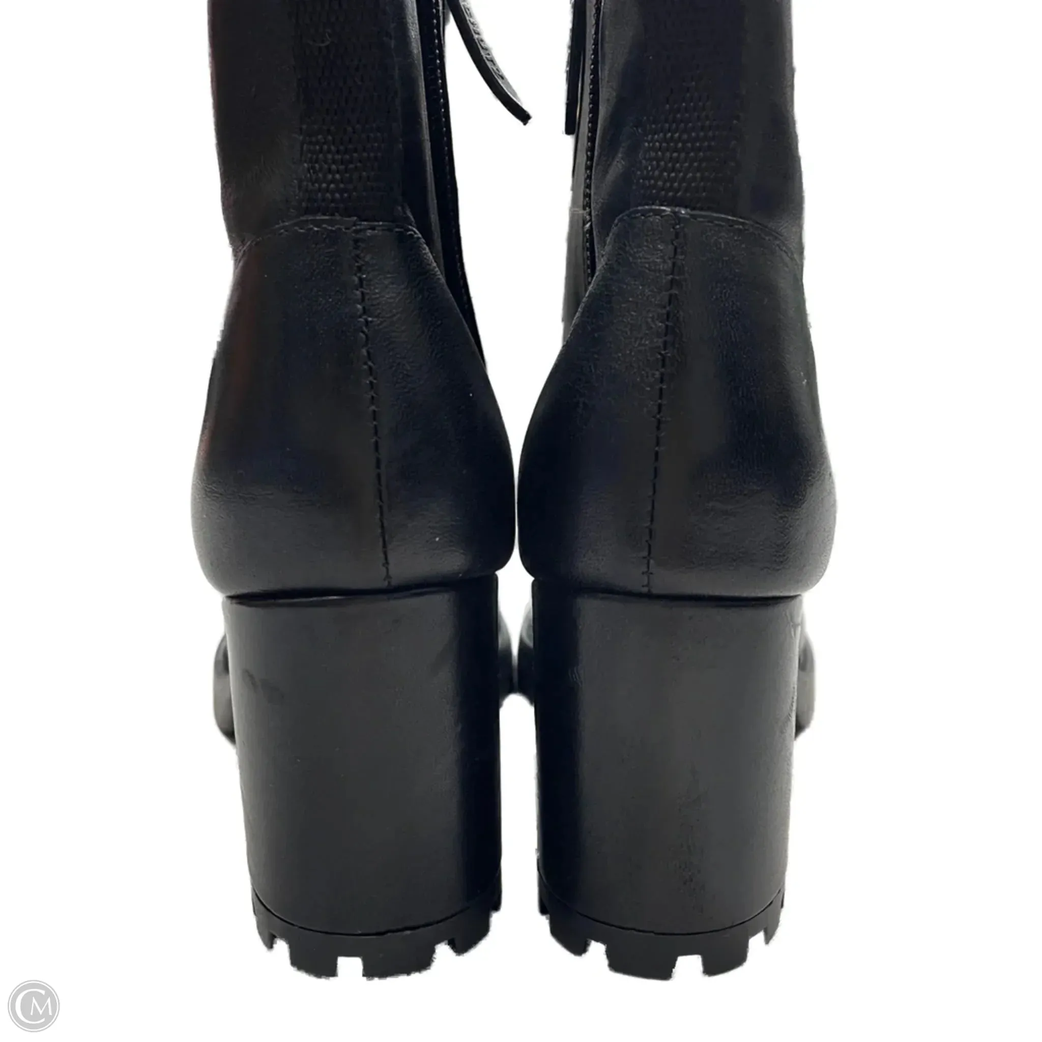 Boots Combat By Schultz In Black & Silver, Size: 5.5 Combat Boots Shiny