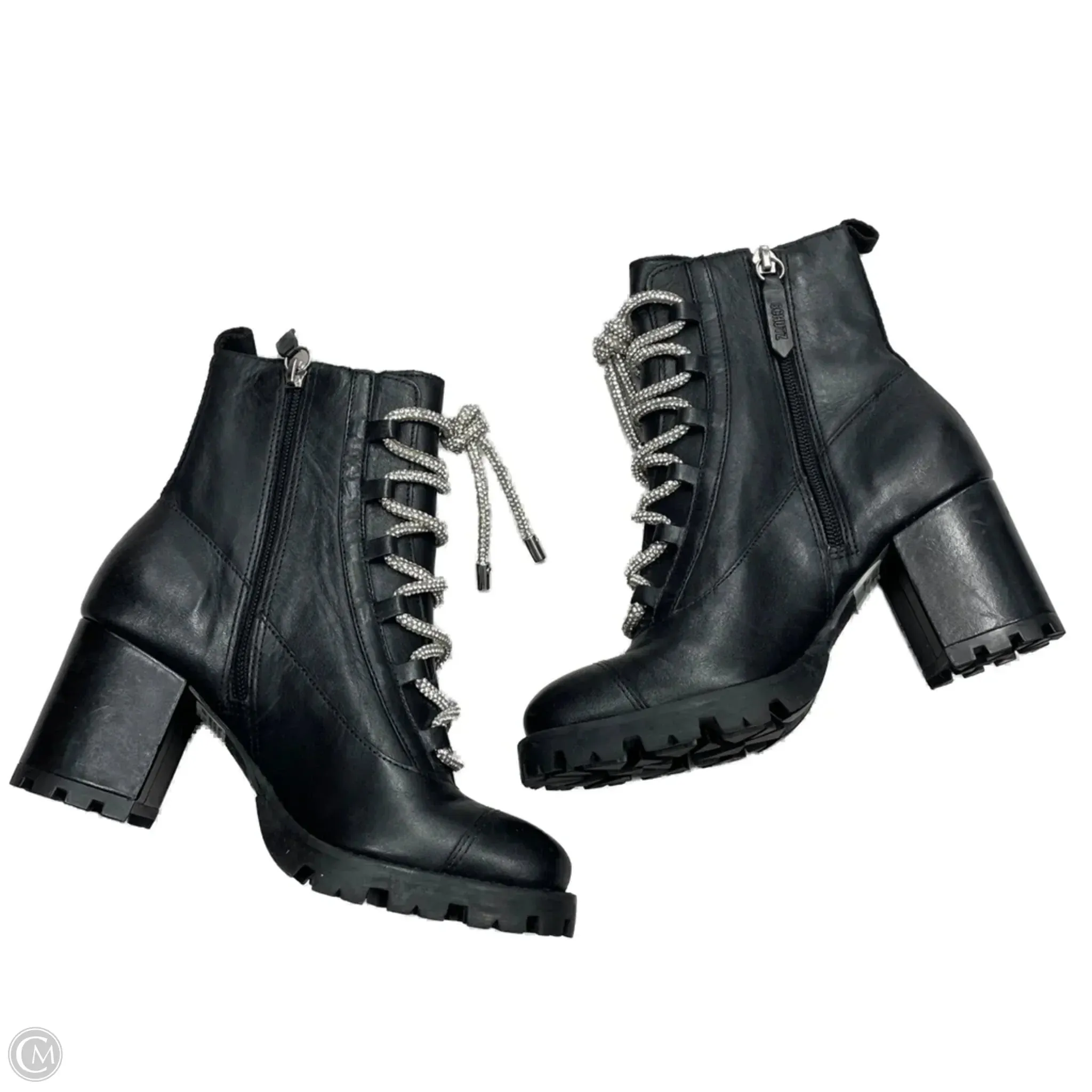 Boots Combat By Schultz In Black & Silver, Size: 5.5 Combat Boots That Fold Down