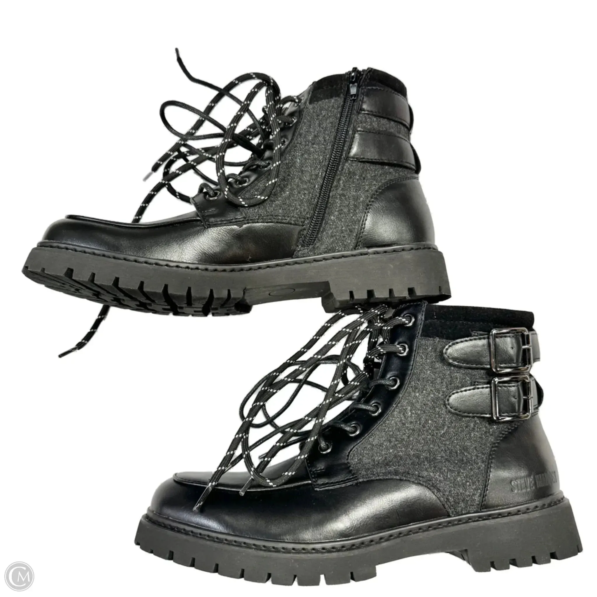 Boots Combat By Steve Madden In Black, Size: 9.5 Patch Combat Boots