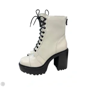 Boots Combat By Steve Madden In Cream, Size: 7.5 Combat Boots With Metal Tip