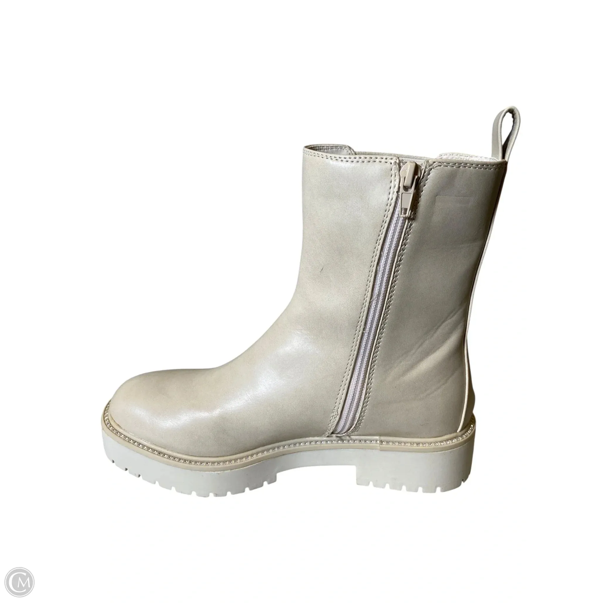 Boots Combat By Time And Tru In Cream, Size: 8 Leather Veronica Combat Boots