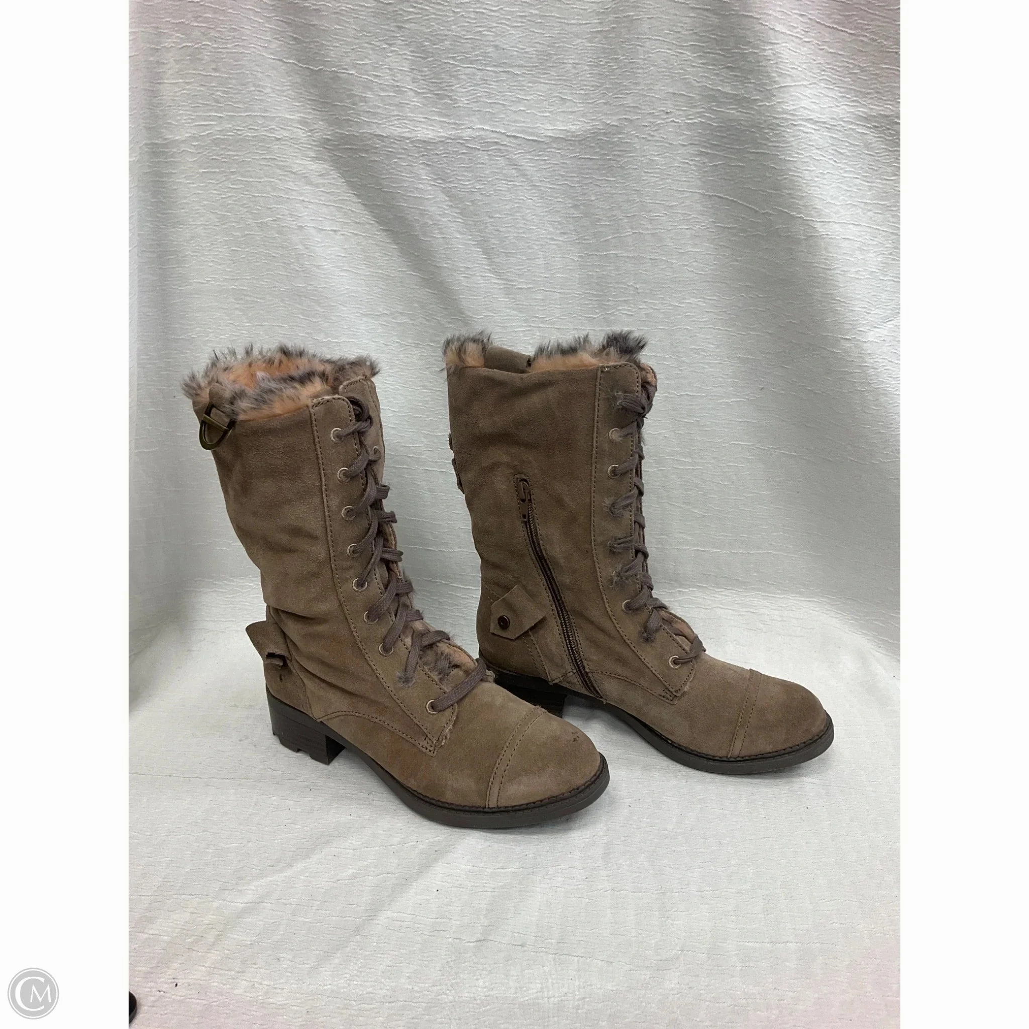 Boots Combat By Calvin Klein In Tan, Size: 8 Plain Combat Boots