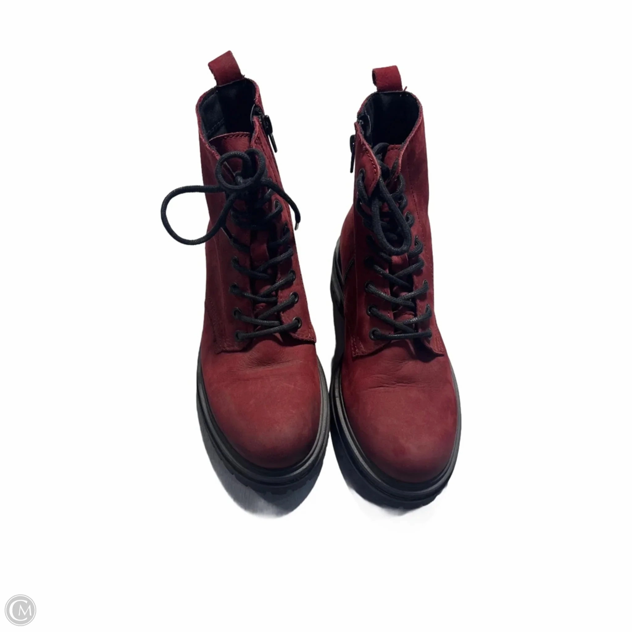 Boots Combat By Cmb In Red, Size: 7.5 Combat Boots With Straight Leg Jeans