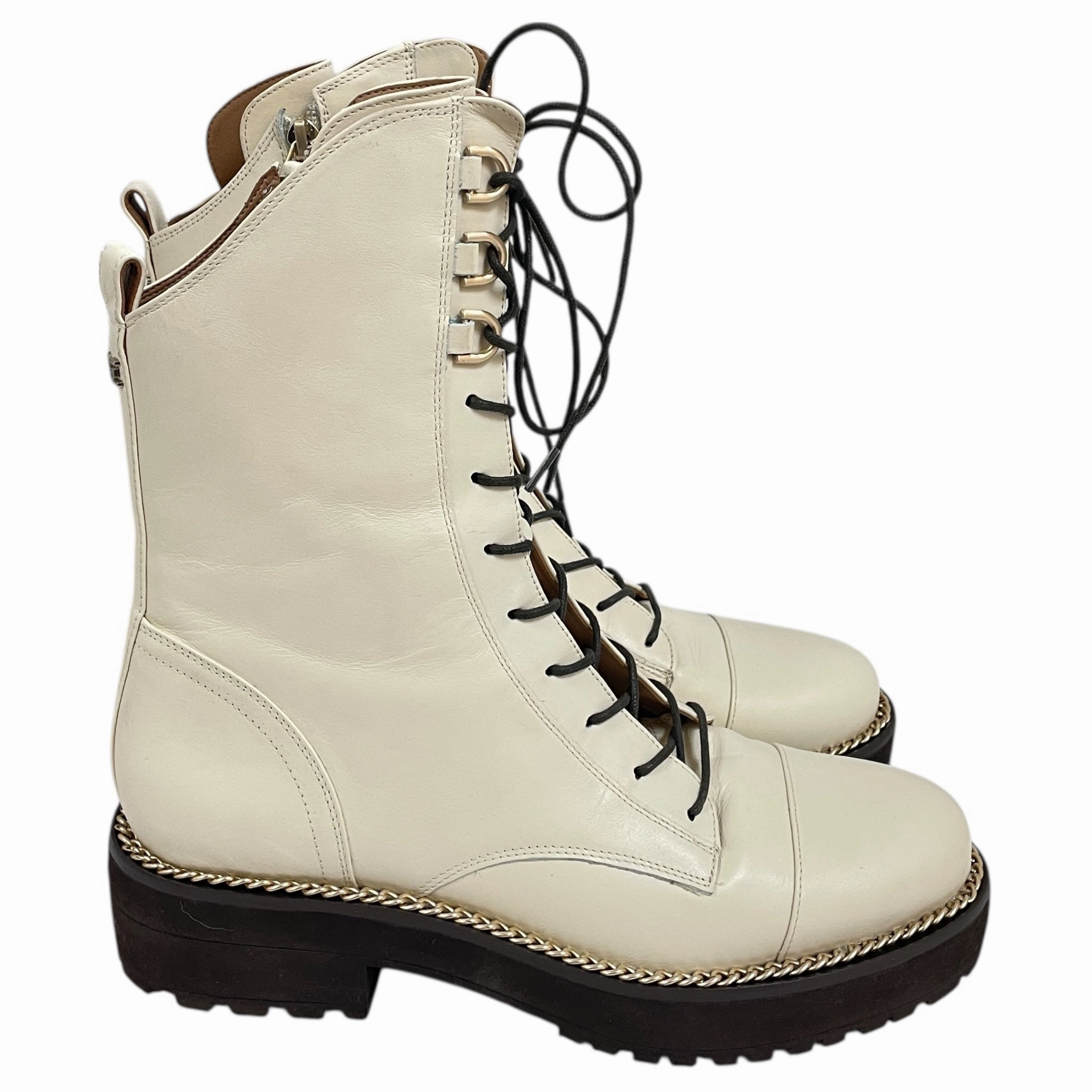 Boots Combat By Sam Edelman In Cream, Size:9 Hunter Green Combat Boots