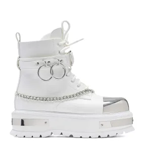 Ankle Boots Dublin Borin Hardware Platform Boots - White