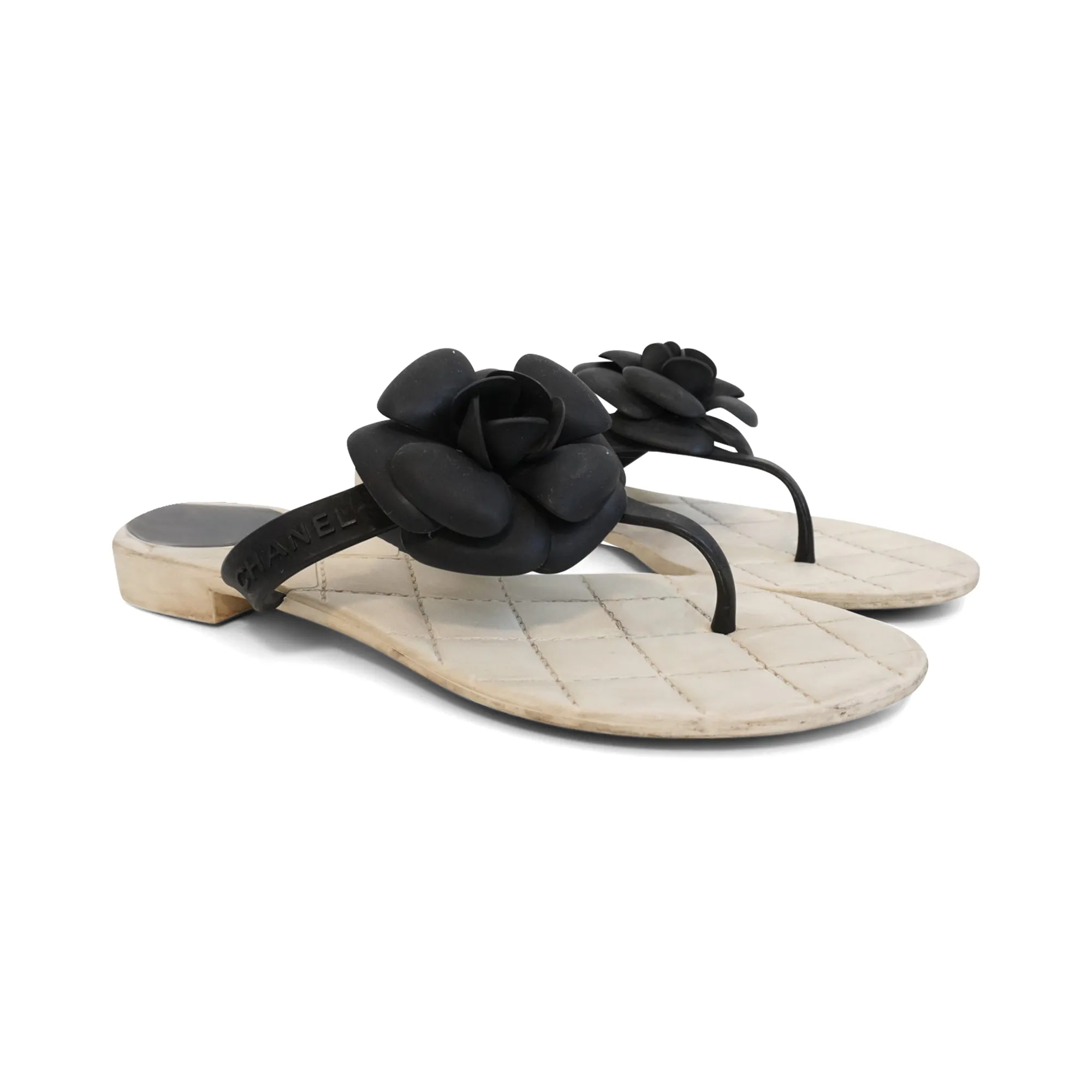 Flip Flops With Starfish Chanel 'Camellia' Flip Flops - Women's 38
