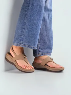 Niva Beige Wedge Heels Knee High Boots Stiletto Heel