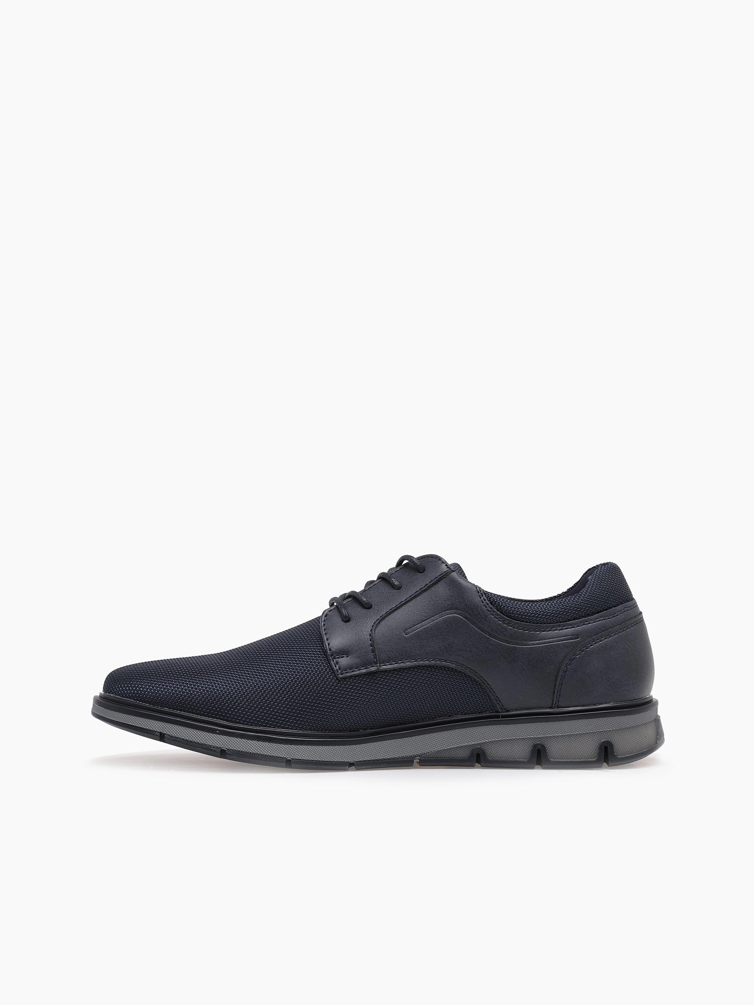 Jayson Navy Flat Footed Shoes For Lifting