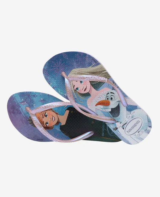 HAVAIANAS KIDS SLIM FROZEN - QUIET LILAC.LILAC MOONLIGHT GLITTER Sr Flip Flop