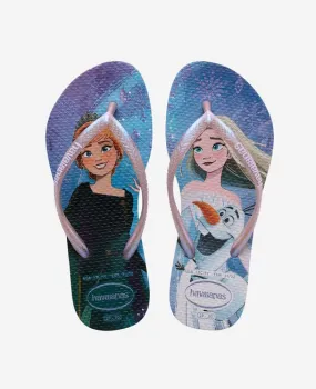 Flip Flop Slippers HAVAIANAS KIDS SLIM FROZEN - QUIET LILAC.LILAC MOONLIGHT GLITTER