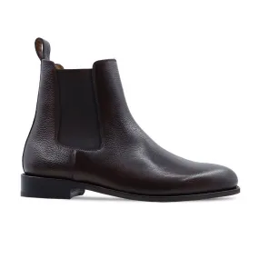 Calen - Men's Dark Brown Pebble Grain Leather Chelsea Boot Paris Leather Chelsea Boots