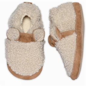 Disposable Spa Slippers MELTON Oxford Tan Fuzzy Teddy Slippers
