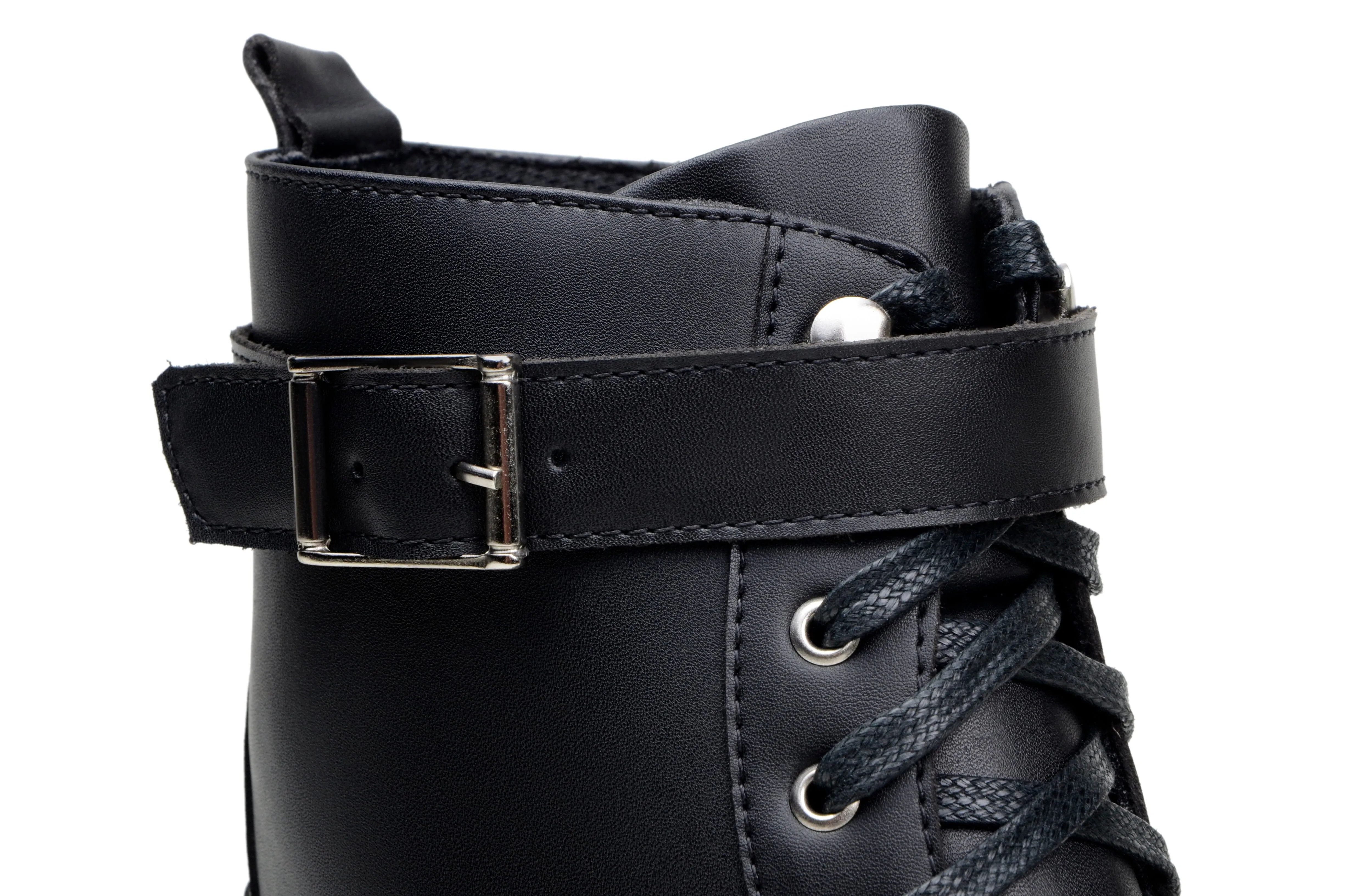 'Rafaela' women's chunky sole vegan lace-up ankle boots Zette Shoes - black Dark Brown Ankle Boots With Heel