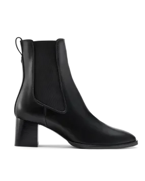 Caro: Black Calf Chelsea Boots Ivory