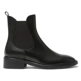 Waterproof Suede Chelsea Boots Cedric Boot in Black Leather