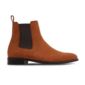 Bochum - Men's Orange Tan Kid Suede Chelsea Boot Chelsea Boots On Feet