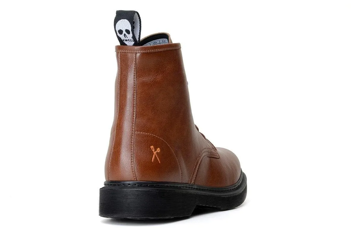 Tuxedo With Chelsea Boots 'London 2' Vegan Lace-Up Boot by King55 - Cognac