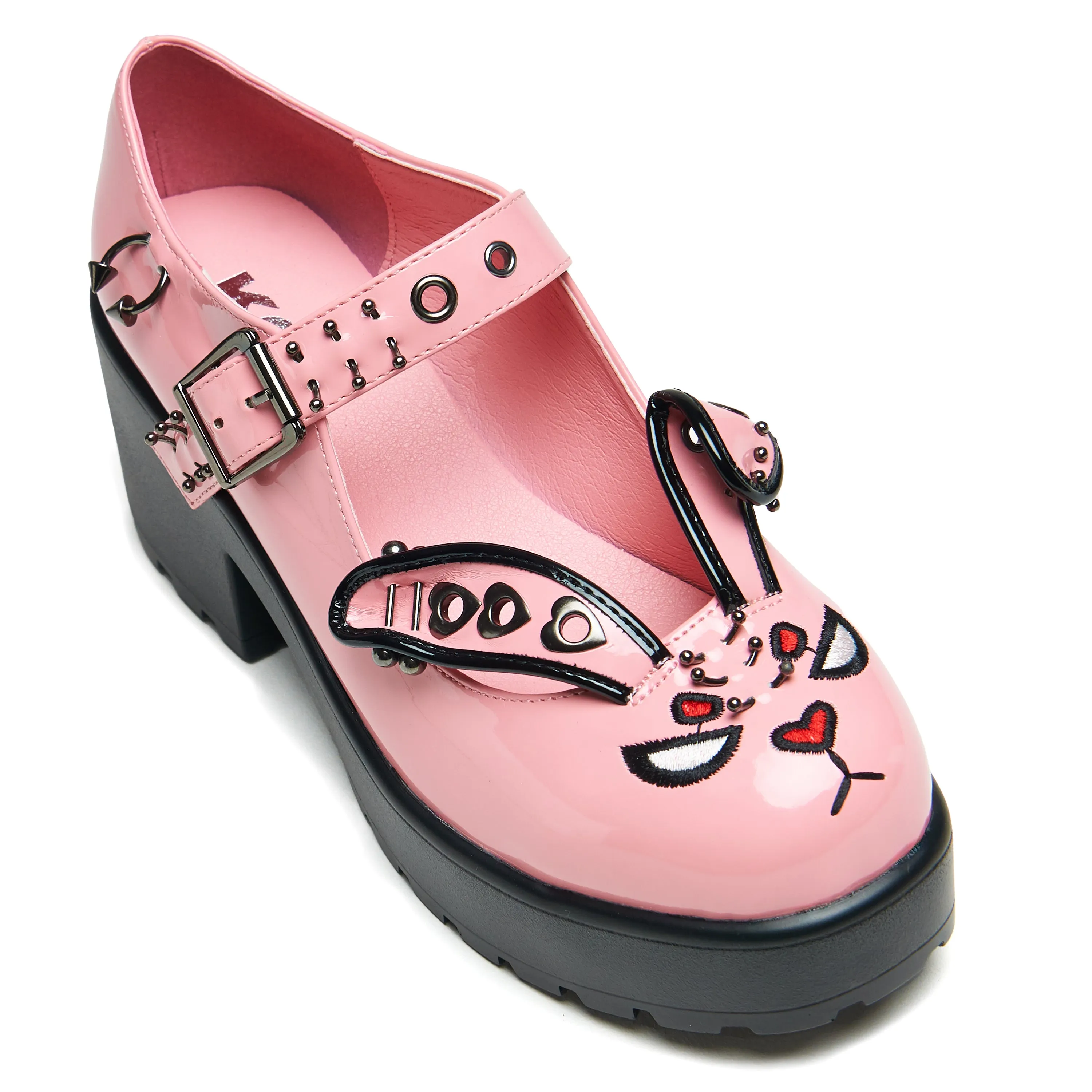 Tira Pink Mary Janes Raver Bunny Edition Lolita Mary Jane Shoes With Laces