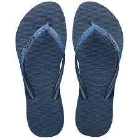 Infant Crochet Flip Flops HAVAIANAS SLIM SPARKLE II - INDIGO BLUE