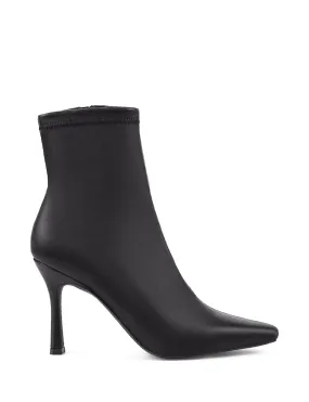 Leather Peep Toe Ankle Boots Dillon Stretch Ankle Boots - Black Stretch Leather