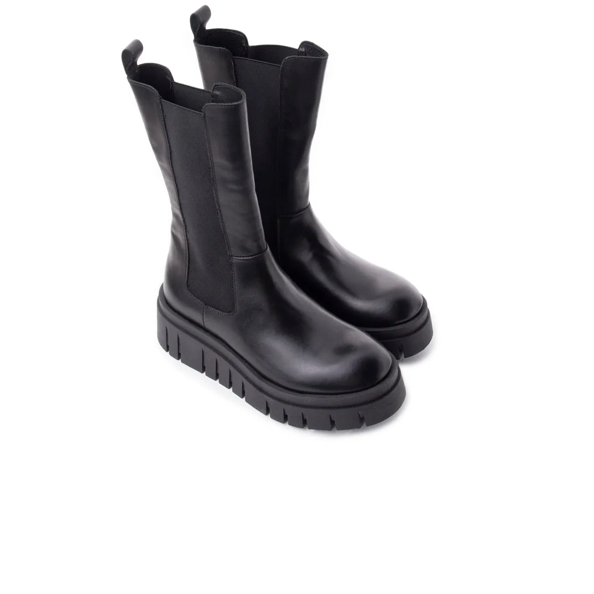 Gunsan Black Leather Ecco Staker Chelsea Boots