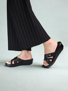 High Heels Dance Class Cleo Black Wedge Heels