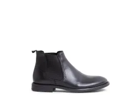 URBANA BLACK LEATHER Suede Chelsea Boots Business Casual