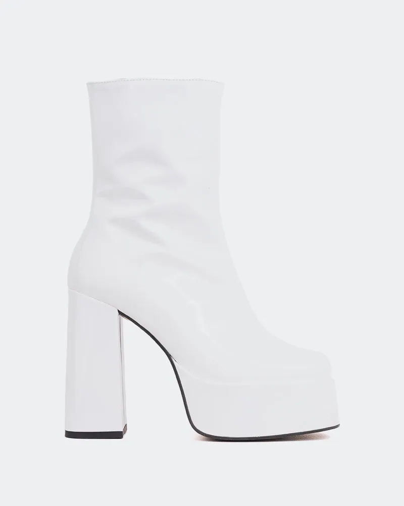 Cloud White Patent Leather Ankle Boots Deals