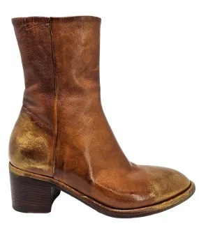 Cognac Hand Rubbed Ankle Boot Ankle Boots To Wear With Wide Leg Jeans