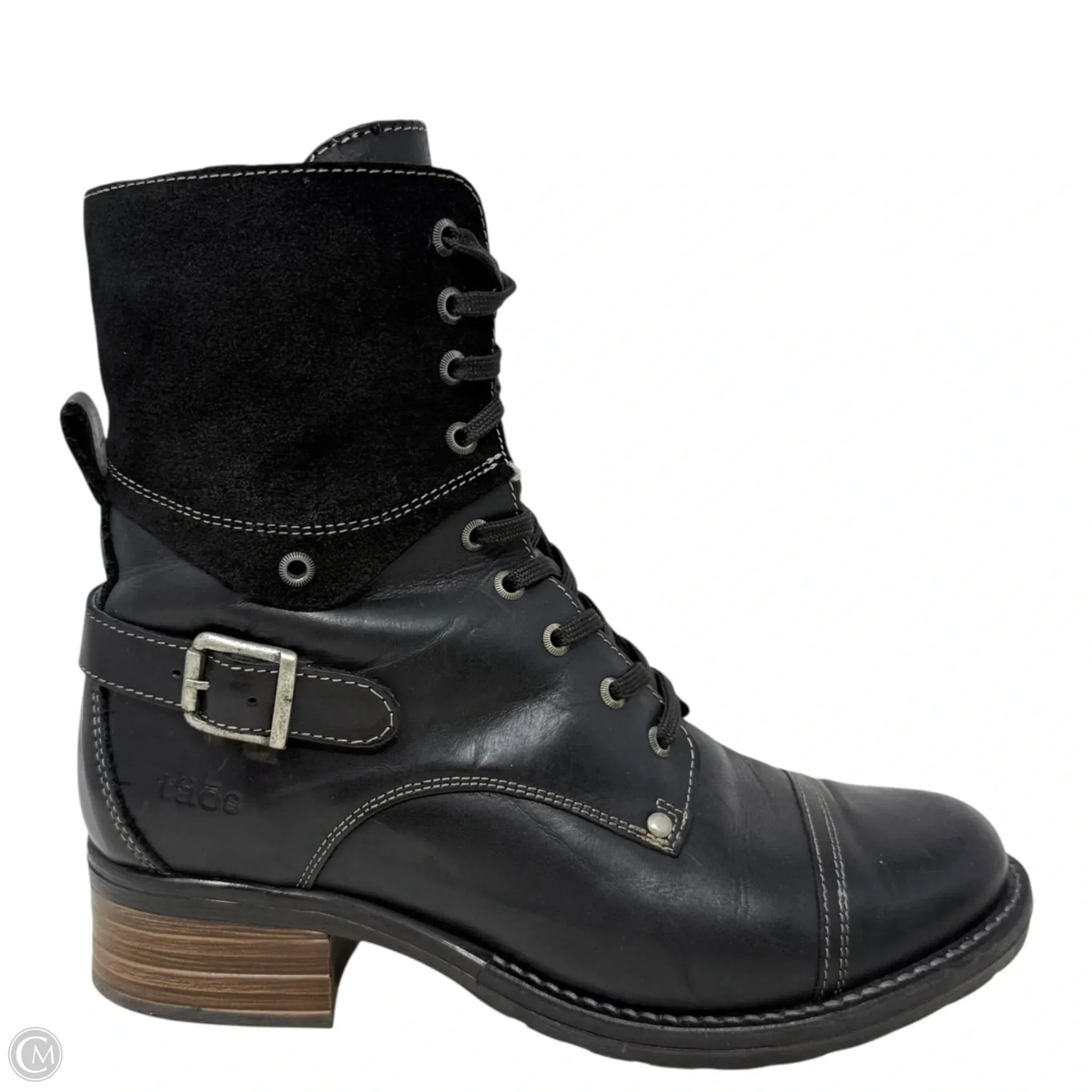 Sleek Combat Boots Crave Leather Combat Boots By Taos In Black, Size: 11.5