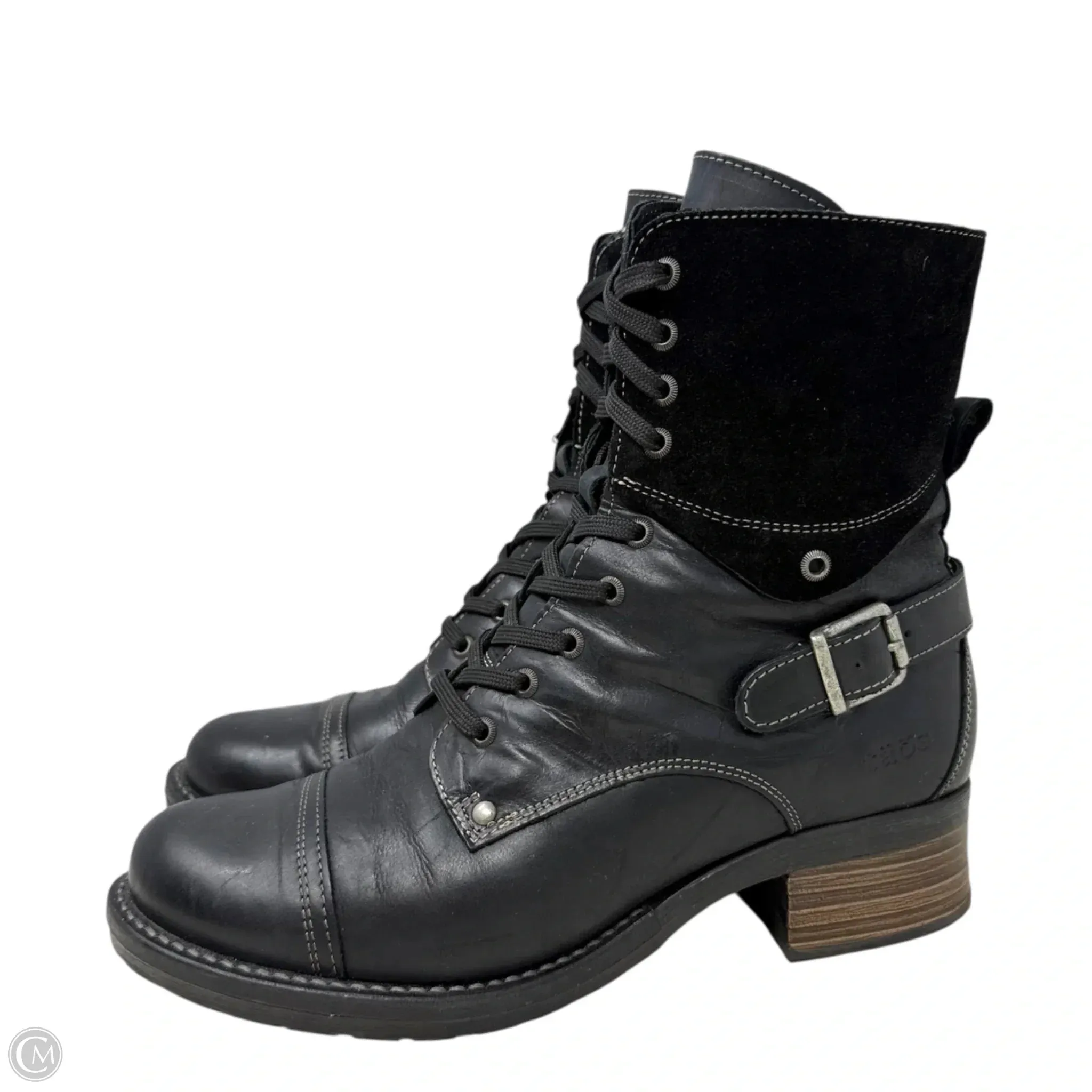 Running In Combat Boots Crave Leather Combat Boots By Taos In Black, Size: 11.5