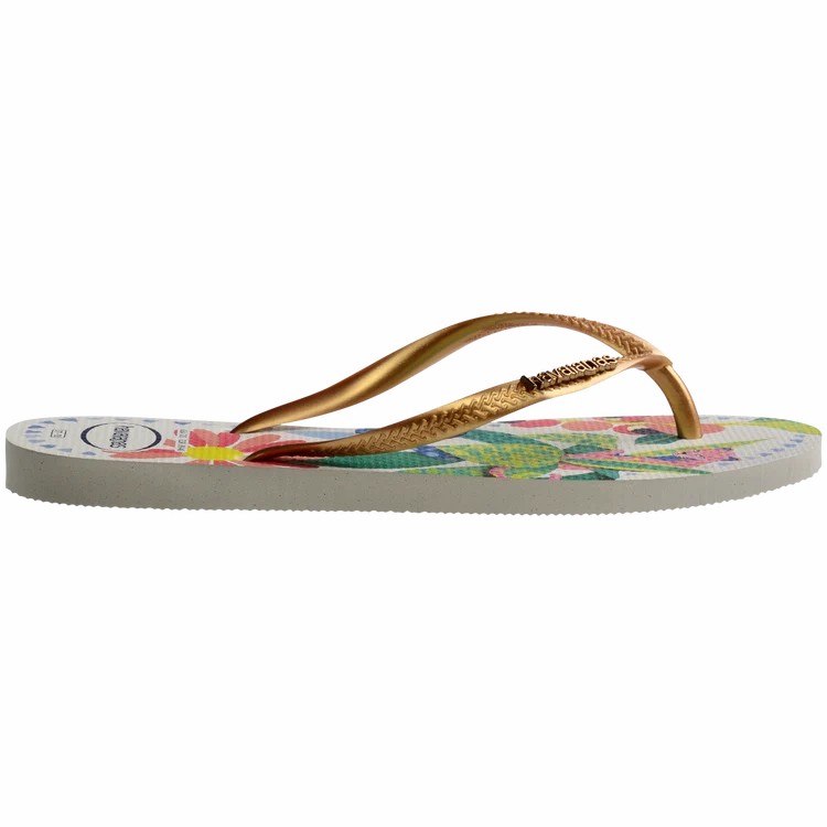 Snookie Slippers HAVAIANAS SLIM TROPICAL - WHITE.BLUE