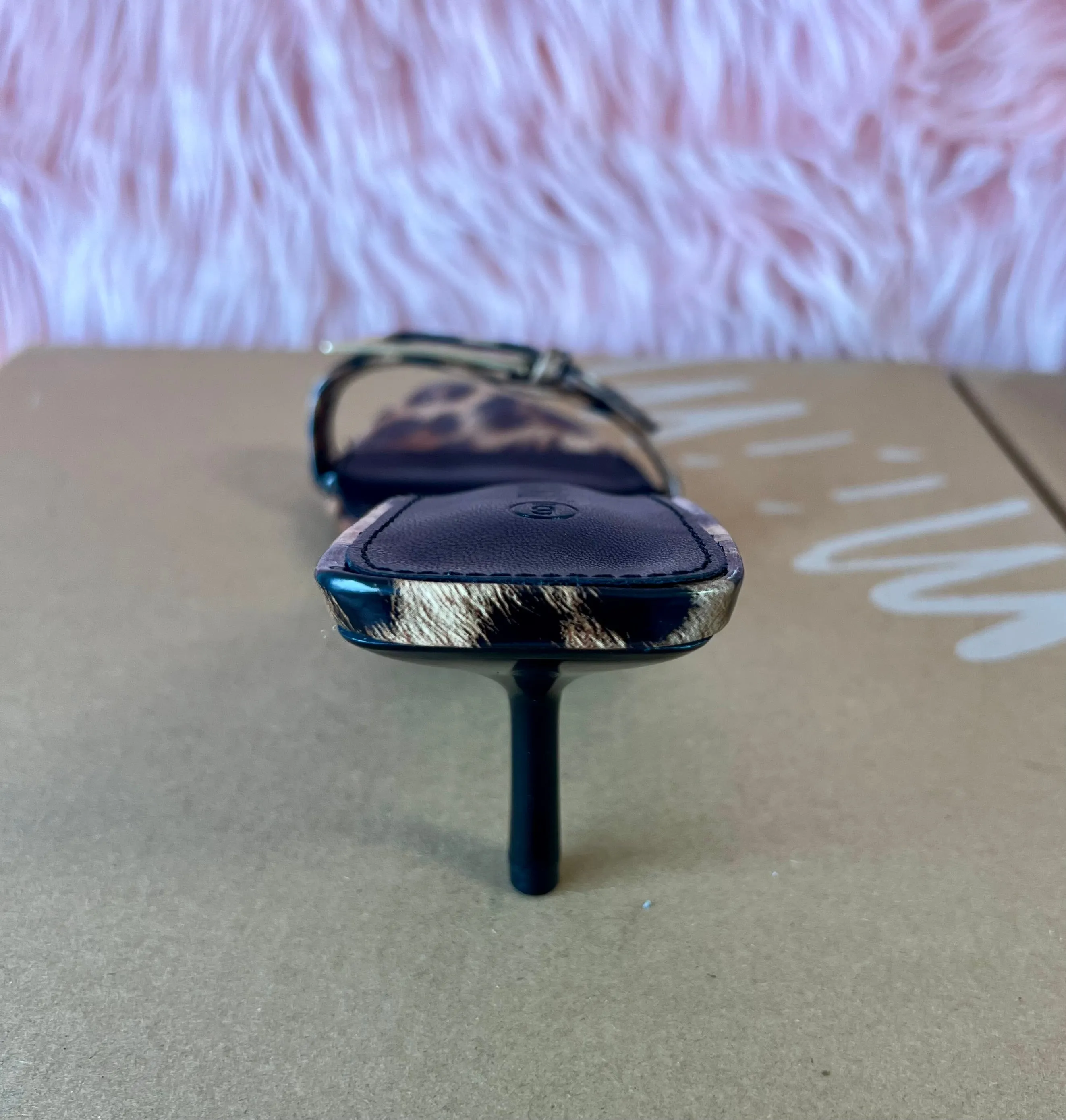 SATURN Leopard Kitten Heel Knee High Chunky Heel Boots