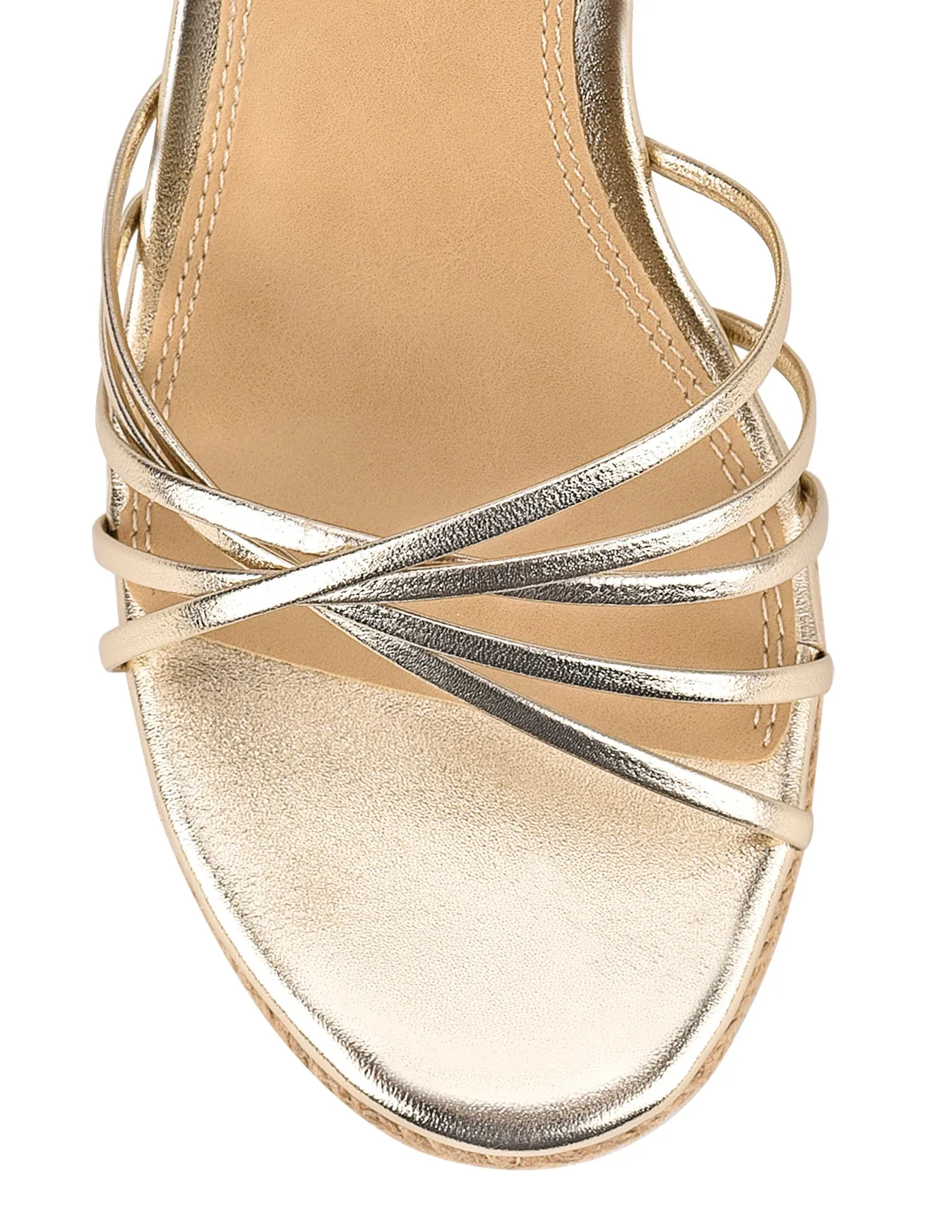 The Parts Of A High Heel Shoe Reagan Rope Wedges - Gold Metallic Leather