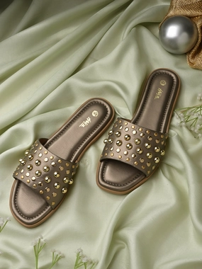 Usa Made Slippers Roselle Studded Sliders