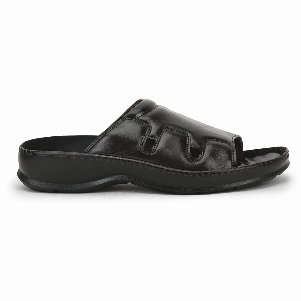 Coolers Brown Casual Slippers For Men META-2 By Liberty Slippers With Leggings