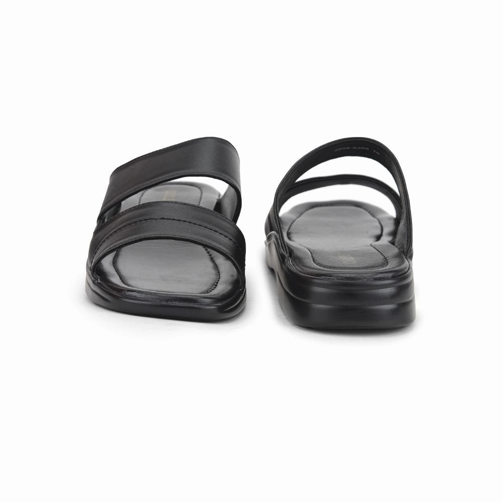 Coolers Casual Black Slippers For Men 2050-S209 By Liberty Lightweight Slippers For Summer