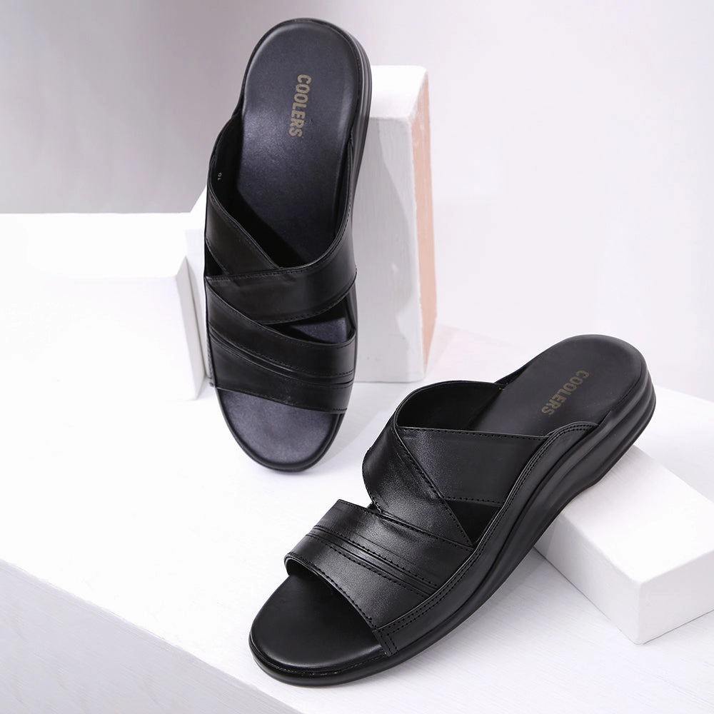 Coolers Casual Black Slippers For Men 7123-79 By Liberty Wicked Slippers