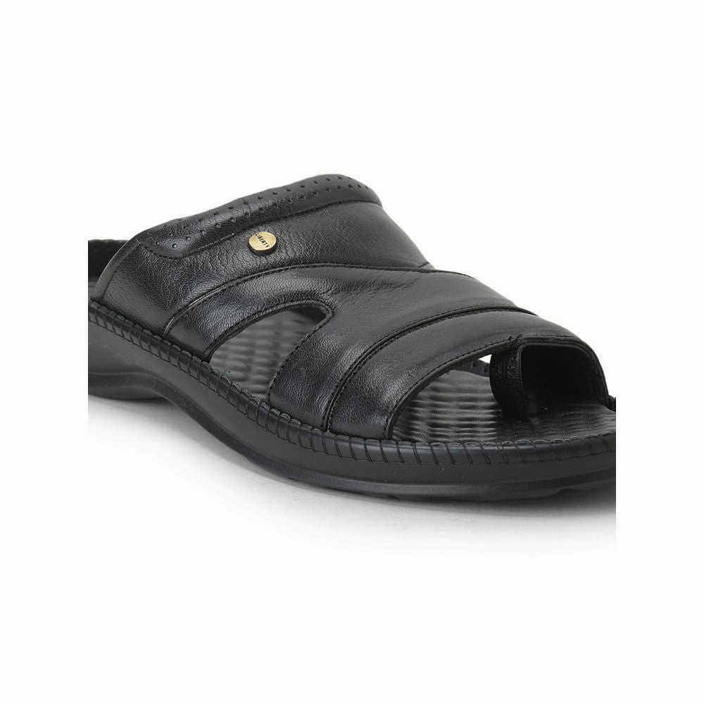 COOLERS Casual (Black) Slippers For Men STEAMER-02 By Liberty Jelly Slides