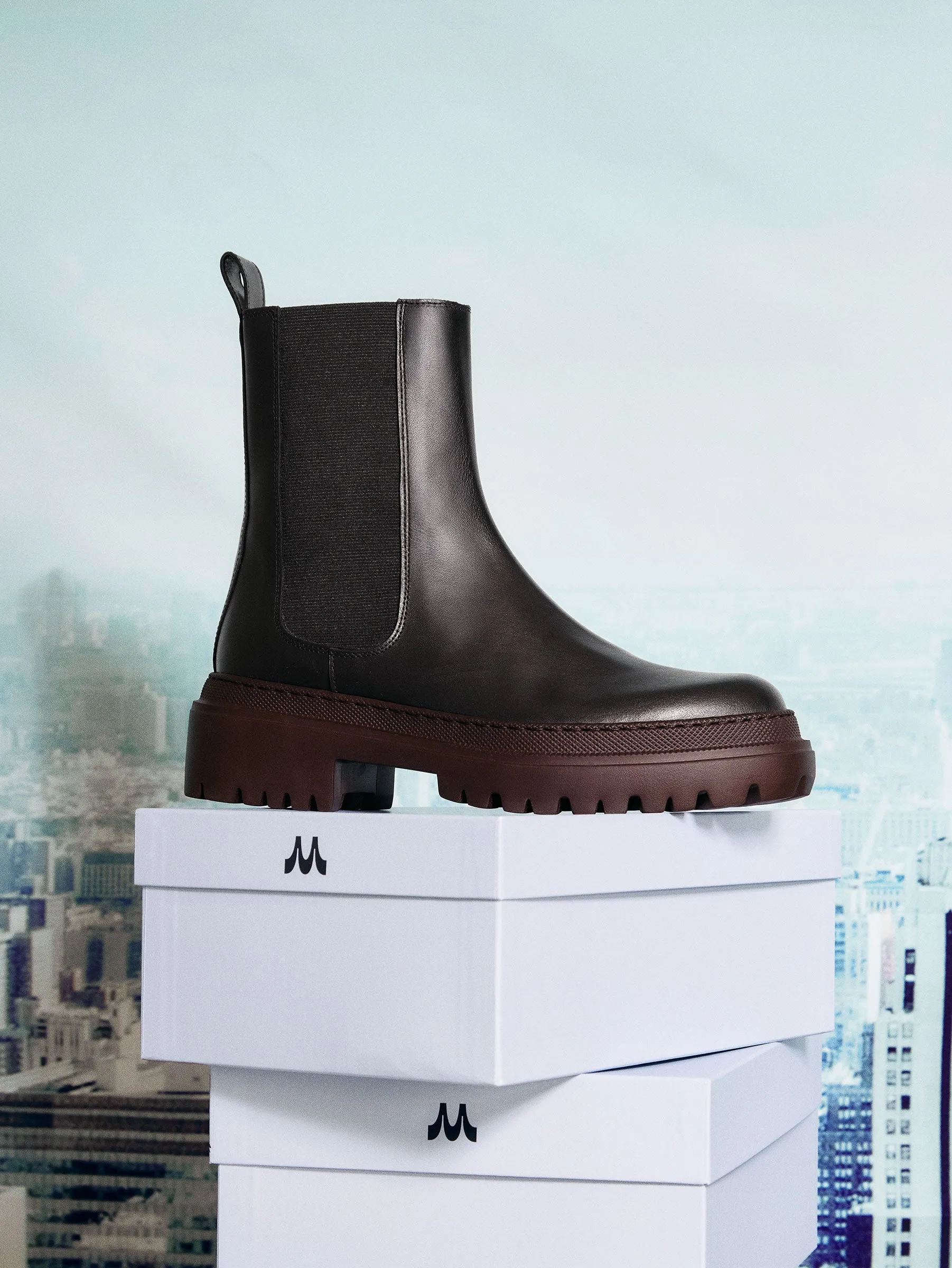 Treaded Chelsea Boots Corticella Combo Brown Unlined Boot