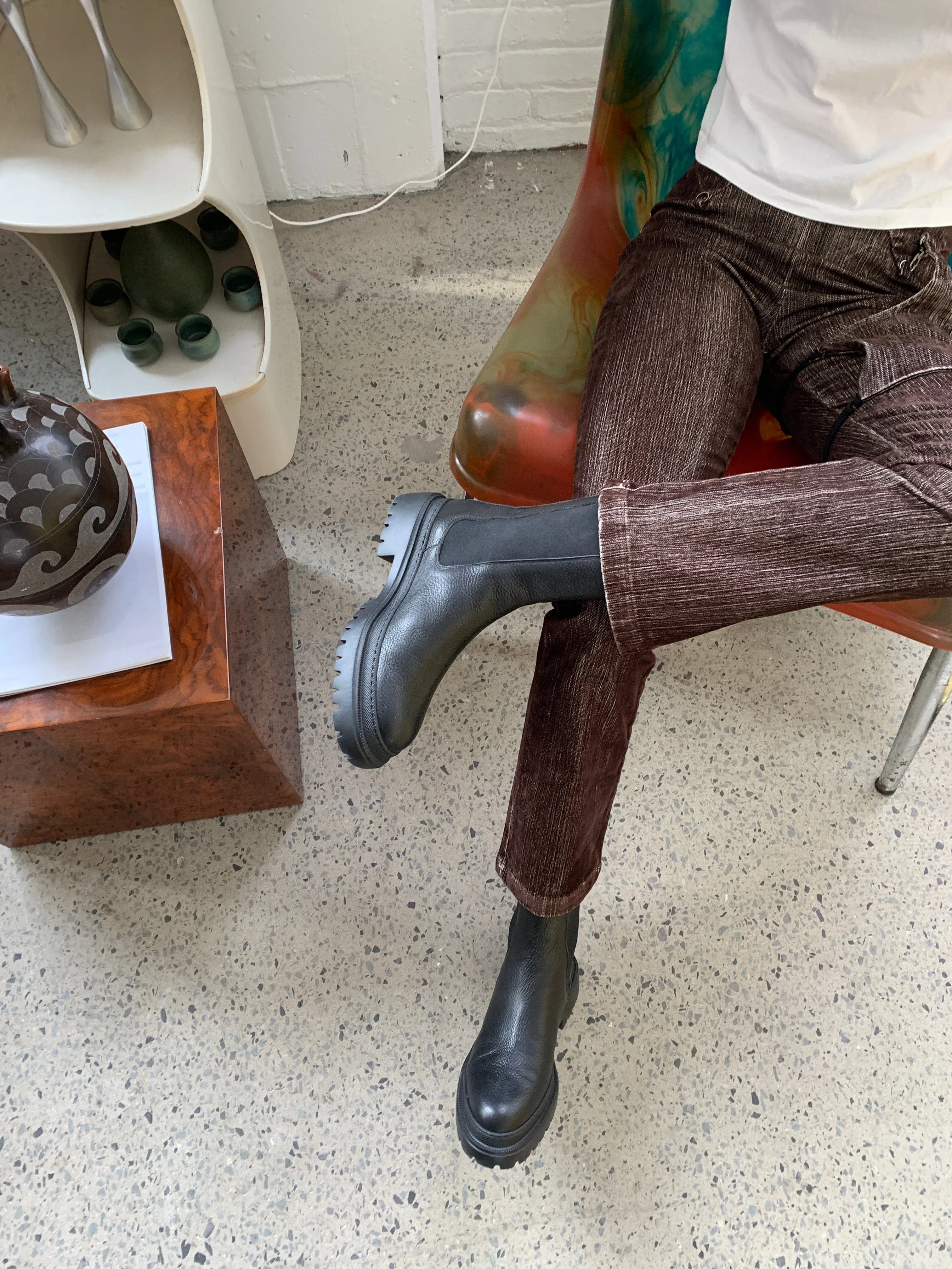 Cortina Black Lined Boot Chelsea Boots Composite Toe