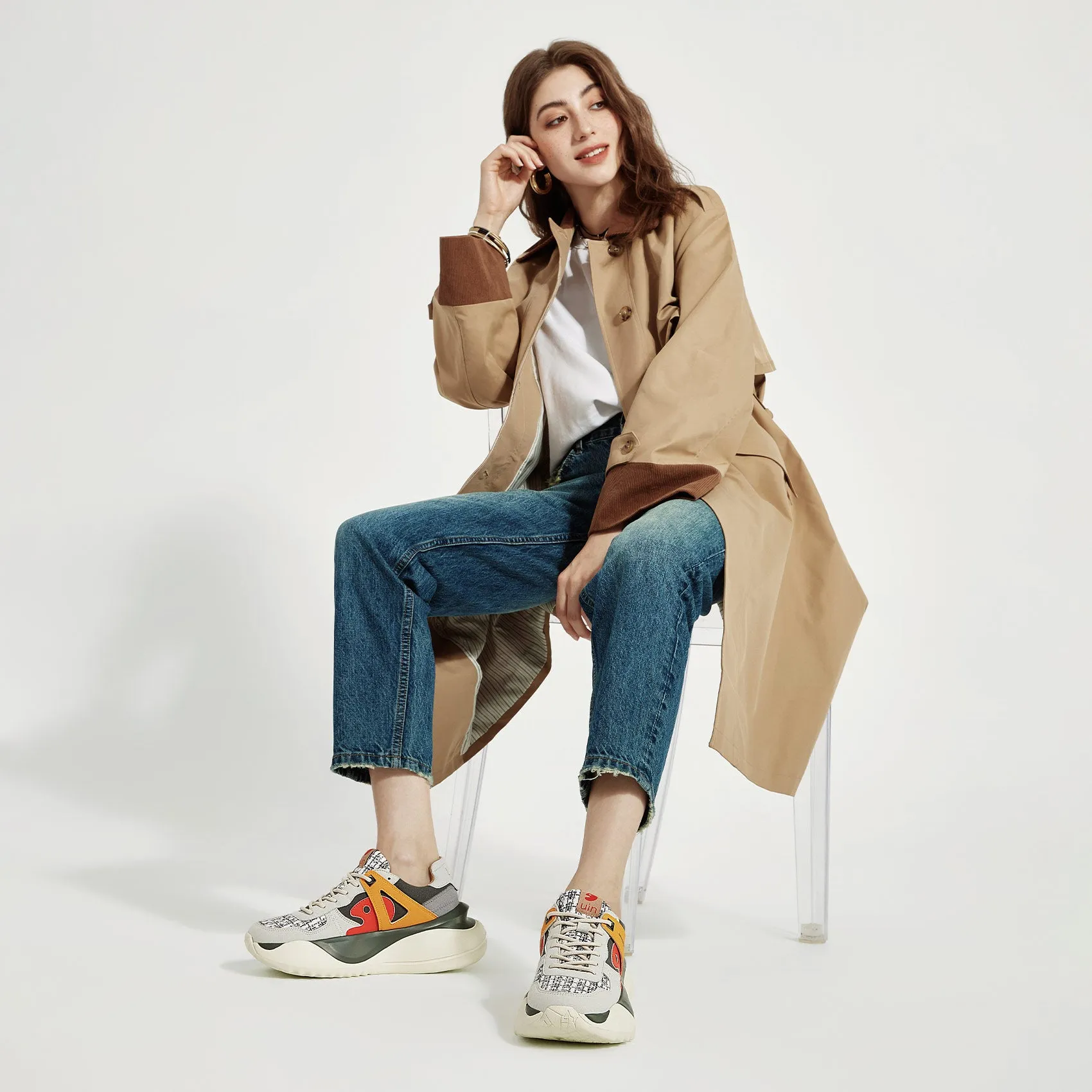 Dawn Grey Ruzaf V Women Best Badminton Shoes For Flat Feet