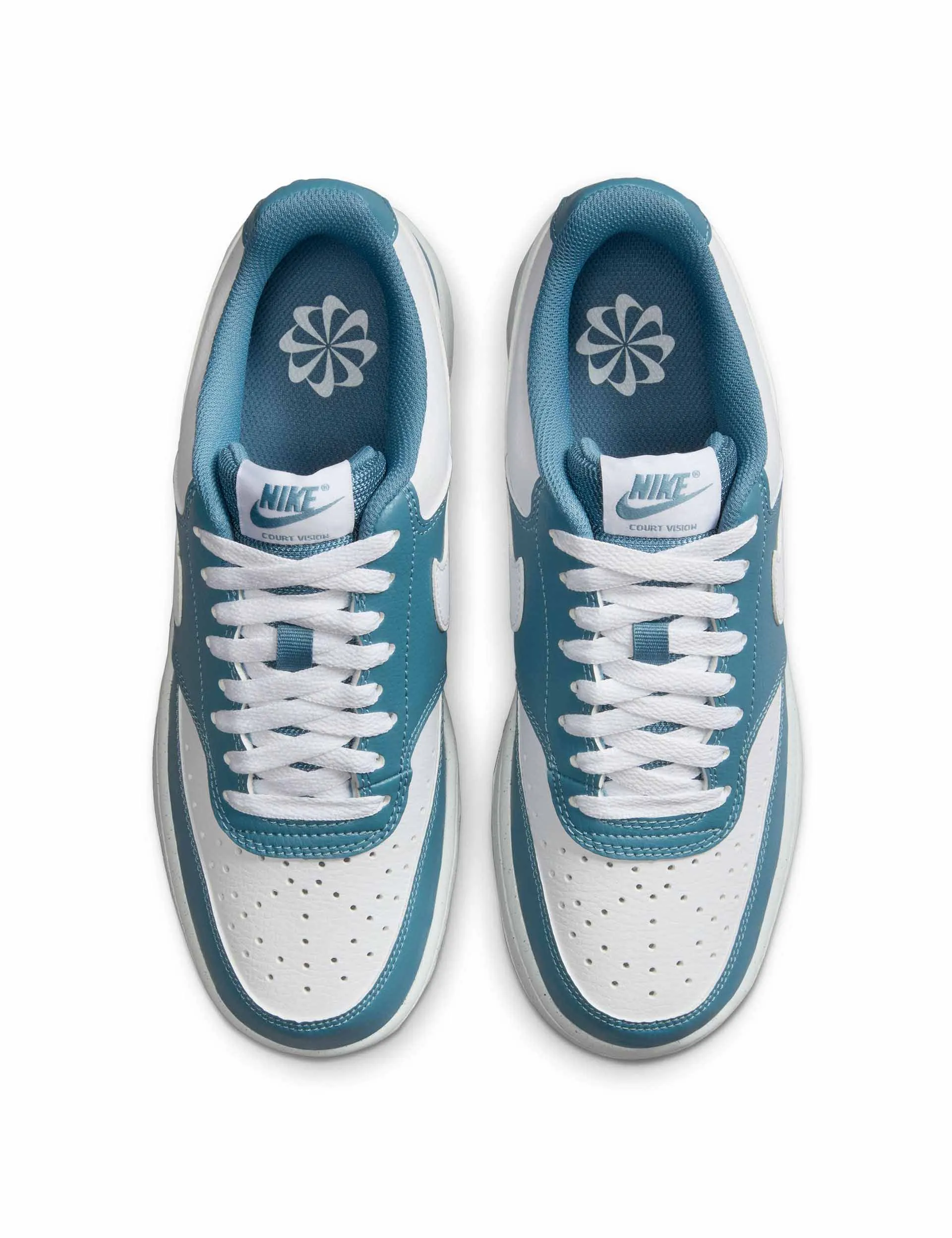 Court Vision Low Next Nature Shoes - White/Smokey Blue Blue And Red Basketball Shoes
