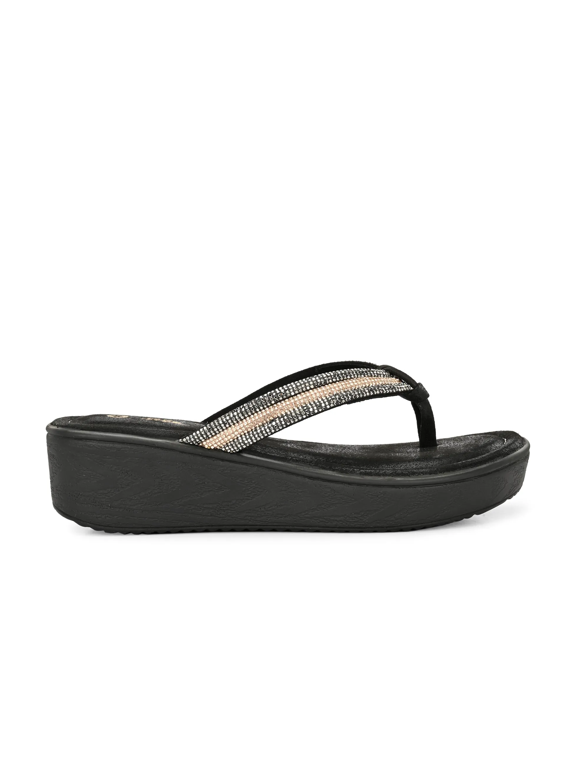 Creselle Bling Wedge Slippers Comfortable High Heel Boots