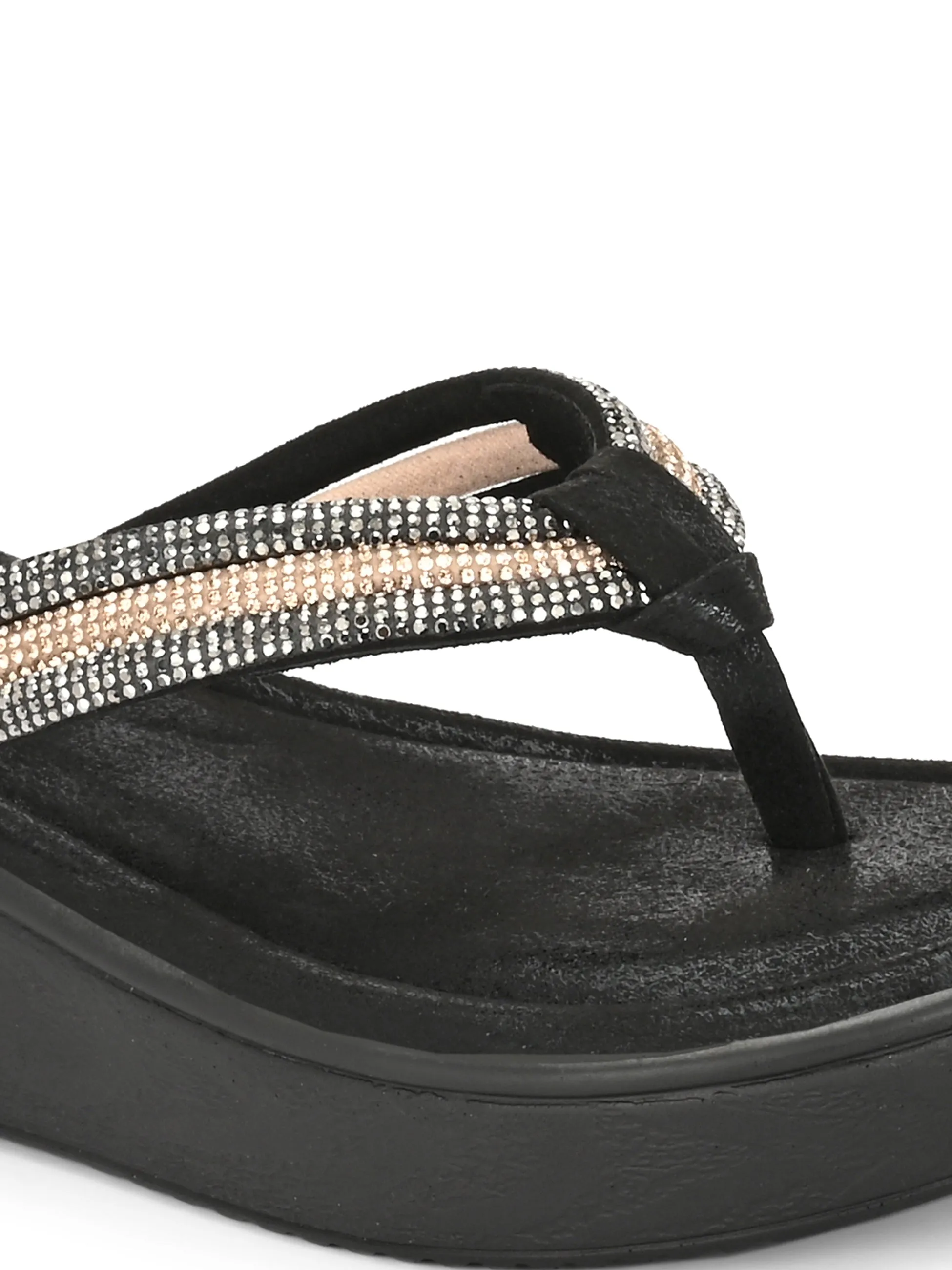 Creselle Bling Wedge Slippers High Heeled Flip Flops