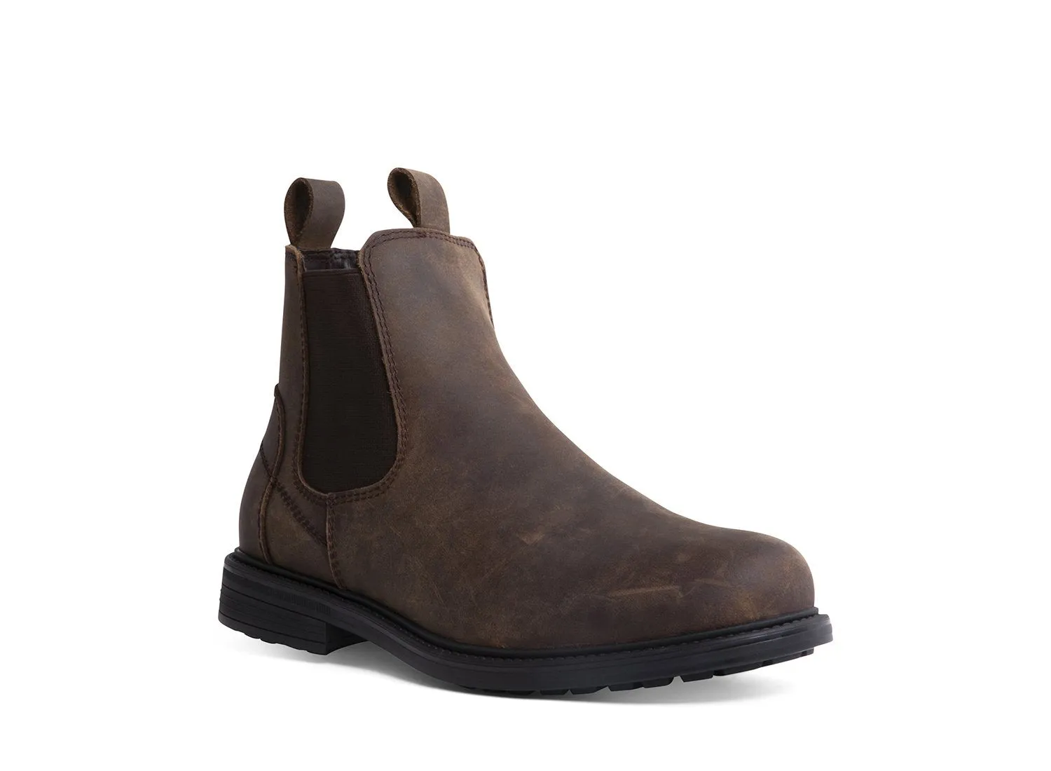 Best Steel Toe Chelsea Boots CRIMSON BROWN LEATHER