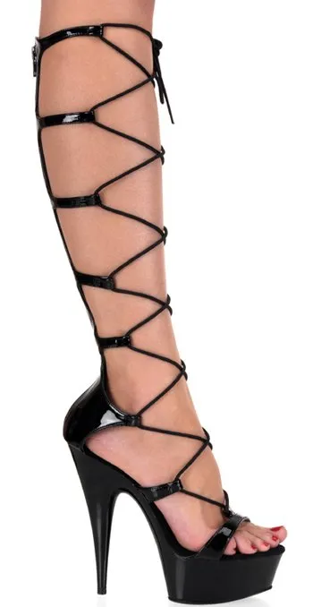 Chunky High Heel 6" Stiletto Lace-Up Platform Sandal (DELIGHT-698)