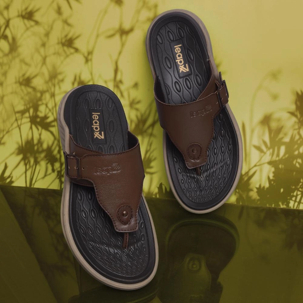 Slides Vs Slippers Leap7x Tan Casual Slippers For Men CHARLY-1E By Liberty